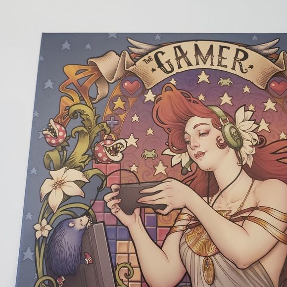 Displate Gamer Girl Nouveau Art Metal Print - Picture 7 of 12